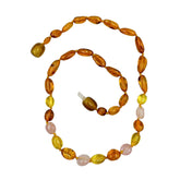 "KIDDO" Cognac & Lemon Amber Nugget Beads Baby Necklace