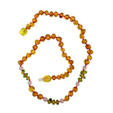 "KIDDO" Lemon & Green Amber Baroque Beads Baby Necklace