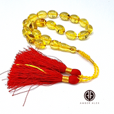 Transparent With Fossil Amber Egg 12 mm Islamic Prayer Beads