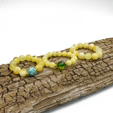 Milky Amber Round Bead Stretch Ring