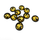 Cherry Amber Engraved Hummingbird Round Shape Cabochons