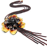 Gradient Amber Flower Necklace