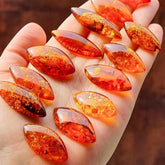 Cognac Amber Marquise Shape Cabochons
