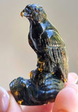 Fossil Amber Carved Eagle Figurine