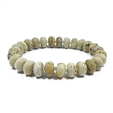 Milky Fossil Amber Tablet Beads Stretch Bracelet