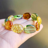 Multi-Color Amber Nugget Stretch Bracelet