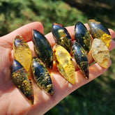 Green "Earth Stone" Marquise Shape Cabochons