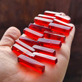 Red Amber Rectangular Free Shape Cabochons