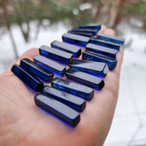 Blue Amber Rectangular Free Shape Cabochons