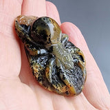 Milky Fossil Amber Carved Spider Cabochons