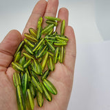 Green Amber Nugget Beads