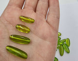 Green Amber Nugget Beads