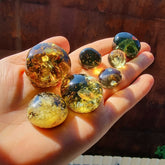 "Earth Stone" Green Amber Free Shape Cabochons