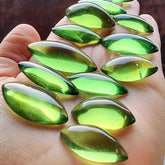 Green Amber Handmade Marquise Shape Cabochons
