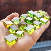 Green Amber Handmade Rectangular Cabochons