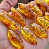 Light Cognac Amber Marquise Shape Cabochons