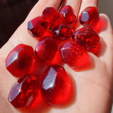 Red Amber Crystal Cut Cabochon