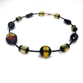 Multi-Color Amber Olive & Barrel Beads Necklace