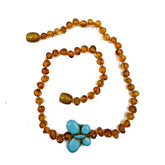 "KIDDO" Cognac Amber Baroque Beads Baby Necklace