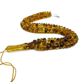 Transparent With Fossil Amber Tablet 10x5 mm Islamic Prayer Beads
