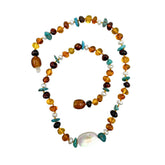 "KIDDO" Multi-Color Amber Baroque Beads Baby Necklace