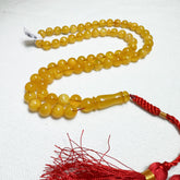 Yellow With White Amber Round Shape 9 mm Islamic Prayer Beads