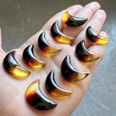 Gradient Amber Handmade Moon Cabochons
