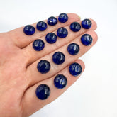 Blue Amber Calibrated Facated Round Cabochons
