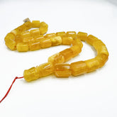Yellow With White Amber Barrel Shape 13.5 mm Islamic Prayer