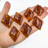 Cognac Amber Rhombus Shape Cabochons