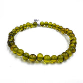 Green Amber Baroque Beads Stretch Bracelet