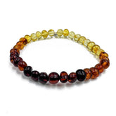 Rainbow Amber Baroque Beads Stretch Bracelet