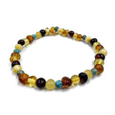 Multi-Color Amber Baroque Beads Stretch Bracelet