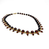 Cherry Amber Faceted Round Beads Necklace 14K Gold Plated