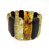 Multi-Color Amber Faceted Rectangular Beads Stretch Bracelet