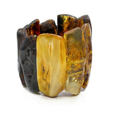 Natural Amber Free Shape Cabochon Beads Stretch Bracelet