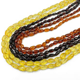 Multi-Color Amber Faceted Nugget Beads