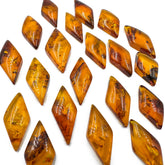 Cognac Amber Rhombus Shape Cabochons