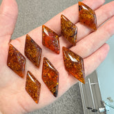 Cognac Amber Rhombus Shape Cabochons