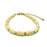 Milky Amber Barrel Beads Stretch Bracelet