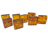 Cognac Amber Handmade Rectangular Cabochons