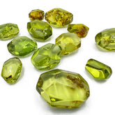 Green Amber Crystal Cut Stone