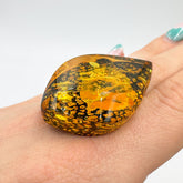 "Earth Stone" Green Amber Handmade Drop Cabochons