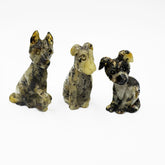 Milky Fossil Amber Carved Dog Figurine