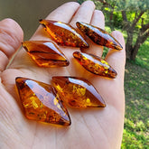 Cognac Amber Rhombus Shape Cabochons