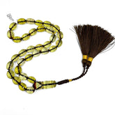 Two Toned Amber Faceted Olive Shape 12 mm Islamic Prayer Beads