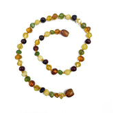 "KIDDO" Multi-Color Amber Baroque Unpolished Beads Baby Necklace