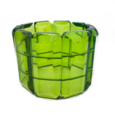 Green Amber Faceted Rectangular Beads Stretch Bracelet