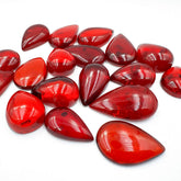 Red Amber Drop Free Shape Cabochons