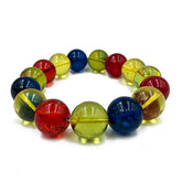 Multi-Color Amber Round Beads Stretch Bracelet